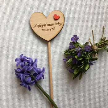 Srdce zápich 7 cm Nejlepší maminka na světě