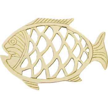 SEA Club Podložka pod hrnec - Fisch, mosaz, 23x15cm