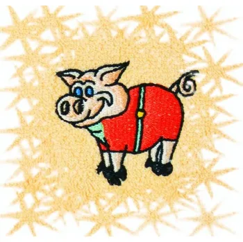 Sprchový závěs Dětský ručník s výšivkou QUALITY 400 g/m2 - PRASÁTKO