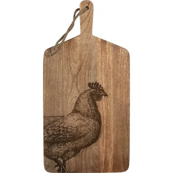 Kuchyňské prkénko Dřevěné servírovací prkénko se slepicí Board Wood Chicken - 25*50*2 cm