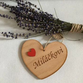 Dřevěné srdce 12 cm s věnováním Miláčkovi 12 cm