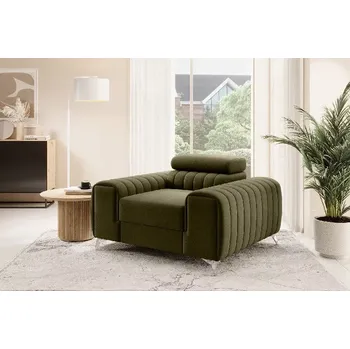 Křeslo Křeslo LAURENCE GREEN III. (Designové velké křeslo do obývacího pokoje zelené.)