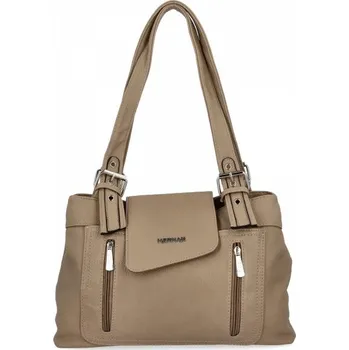 Kabelka Torebka Damska Na Ramię 2 Komory firmy Hernan 066 Ciemno Beżowa