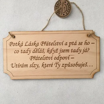 Domovní cedule Cedulka s citátem Láska a přátelství
