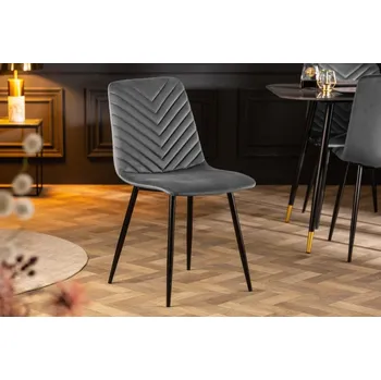 Jídelní židle Židle ARDEN GRAY (Jídelní retro židle sametová šedá.)