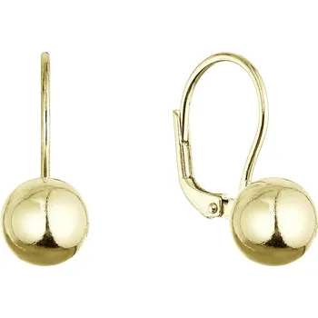 Náušnice Pozlacené stříbrné náušnice lesklá kulička 61136