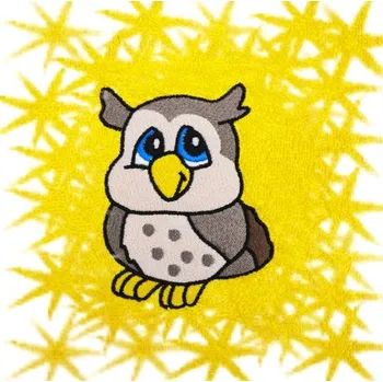 Sprchový závěs Dětský ručník s výšivkou - SOVIČKA typ 2