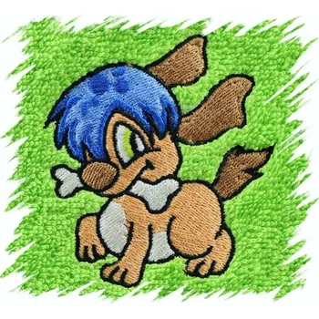 Sprchový závěs Dětský ručník s výšivkou - PEJSEK S KOSTÍ typ 2