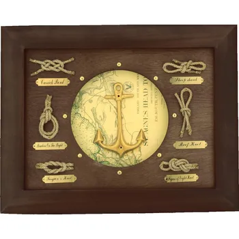 Obraz SEA Club Obraz uzly, kotva dřevěný rám, 38x30x3cm