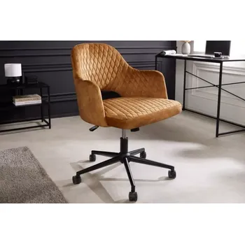 Křeslo PARISIA MUSTARD (Křeslo na kolečkách žlutá.)