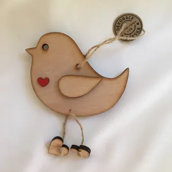 Velikonoční dekorace Dřevěný ptáček 10 cm