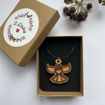 Přívěsek Dřevěný šperk Z lásky - více variant Tvar: Andílek