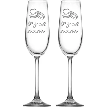 Svatební dekorace Svatební skleničky s motivem #6