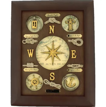 Obraz SEA Club Obraz Uzlový ružice a uzly dřevěný rám, 30x38x3cm