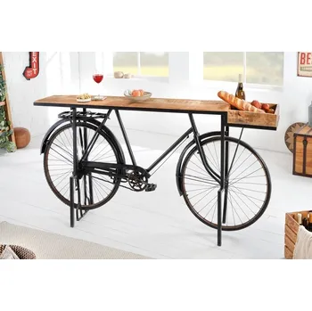 Toaletní stolek Konzole BICYCLE (Designová konzole s úložným prostorem mango/černá 194cm.)