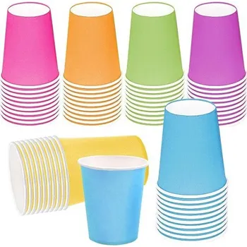 Bakiauli Balení 60 papírových kelímků, různobarevných kelímků na párty, opakovaně použitelných