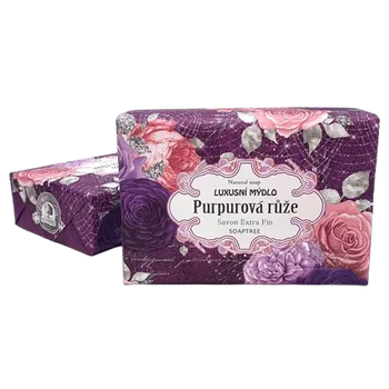 Mýdlo Soap Luxusní české mýdlo, Purpurová růže v dekorovaném obalu - 200 g