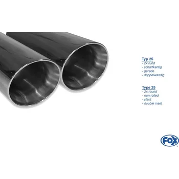 Tlumič výfuku Fox Sportauspuff koncový tlumič výfuku s koncovkou 2x90 Typ 25 pro BMW řada 7 E65 s motorem 3.6, 4.4 SLEVA 2%