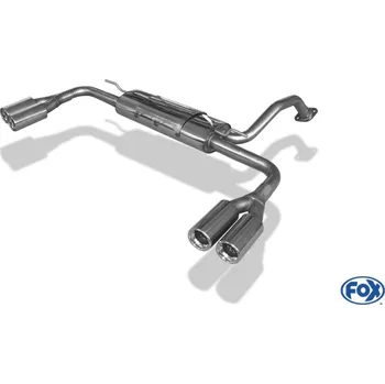 Tlumič výfuku Fox Sportauspuff koncový tlumič výfuku s koncovkou 2x80 Typ 13 na obou stranách pro Toyota Auris 2007- s motorem 1.4, 1.6, 1.8 SLEVA 2%