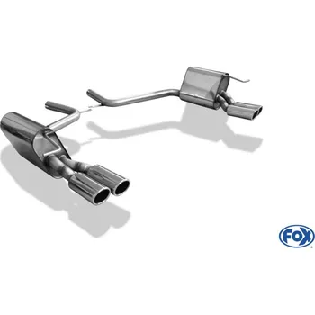 Tlumič výfuku Fox Sportauspuff koncový tlumič výfuku s koncovkou 2x88x74 Typ 32 na obou stranách pro Mercedes třída E S211 2002- s motorem 1.8, 2.6, 2.8 CDI, 3.0, 3.2, 3.2 CDI, 4.0 CDI, 5.0 SLEVA 2%