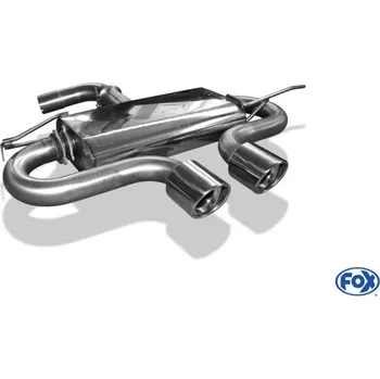 Tlumič výfuku Fox Sportauspuff koncový tlumič výfuku s koncovkou 2x100 Typ 17 uprostřed pro Volkswagen Golf V s motorem 2.0 FSI Turbo, 2.0 GTD SLEVA 2%