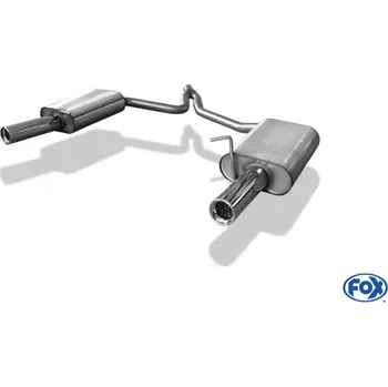 Tlumič výfuku Fox Sportauspuff koncový tlumič výfuku s koncovkou 1x76 Typ 13 na obou stranách pro Audi A4 B6 2000-2004 s motorem 1.9 TDI SLEVA 2%