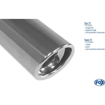 Tlumič výfuku Fox Sportauspuff koncový tlumič výfuku s koncovkou 1x90 Typ 17 na obou stranách pro Opel Vectra C s motorem 1.6, 1.8 SLEVA 2%
