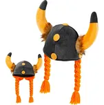 Plyšová helma Viking s copánky