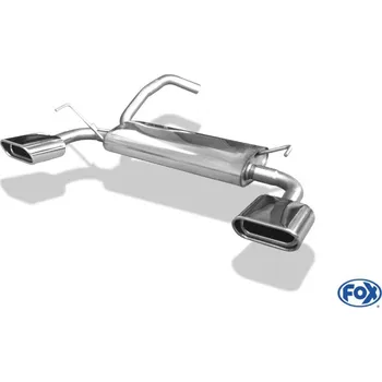 Tlumič výfuku Fox Sportauspuff koncový tlumič výfuku s koncovkou 150x70 Typ 53 na obou stranách pro Ford Ka s motorem 1.2, 1.3 D SLEVA 2%