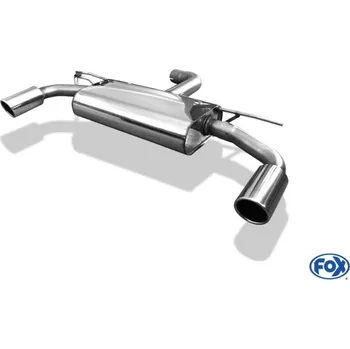 Tlumič výfuku Fox Sportauspuff koncový tlumič výfuku s koncovkou 1x90 Typ 16 na obou stranách pro Volkswagen Golf VII 2012- s motorem 2.0 162/169/195 kW SLEVA 2%