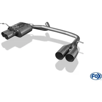 Tlumič výfuku Fox Sportauspuff koncový tlumič výfuku s koncovkou 2x76 Typ 10 na obou stranách pro BMW řada 1 E87 s motorem 2.0 D SLEVA 2%