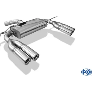 Tlumič výfuku Fox Sportauspuff koncový tlumič výfuku s koncovkou 2x76 Typ 13 na obou stranách pro Volkswagen Eos 2006-2011 s motorem 1.4 TSI, 2.0 TDI SLEVA 2%