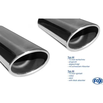 Tlumič výfuku Fox Sportauspuff koncový tlumič výfuku s koncovkou 140x90 Typ 44 na obou stranách pro Opel Insignia A s motorem 2.0, 2.8 SLEVA 2%