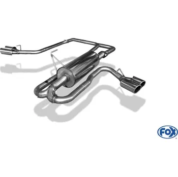 Tlumič výfuku Fox Sportauspuff koncový tlumič výfuku s koncovkou 2x90 Typ 16 na obou stranách pro Nissan Navara 2011- s motorem 2.5 dCi SLEVA 2%