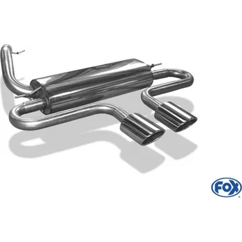Tlumič výfuku Fox Sportauspuff koncový tlumič výfuku s vývodem uprostřed s koncovkou 2x115x85 Typ 32 uprostřed pro Ford Focus III ST 2012- s motorem 2.0, ST hatchback SLEVA 2%