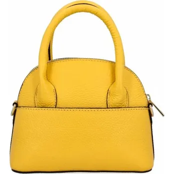 Kabelka Vittoria Gotti Malá Kožená Kabelka Italský Kufřík Do Ruky 6602 Žlutá