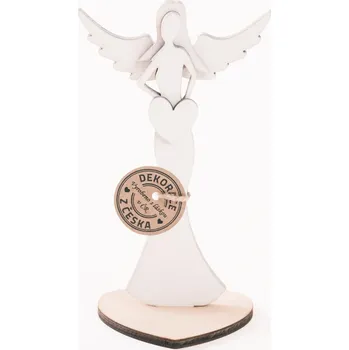 Vánoční dekorace Anděl dřevěný bílý 16 cm 4 varianty Barva: Bílá