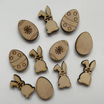 Velikonoční dekorace Dřevěné kraslice a zajíčci 4 cm - sada Varianta: Sada 10 ks