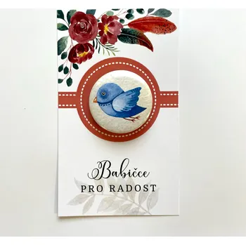 Kosmetická sada Dárková kartička Babičce pro radost s buttonem