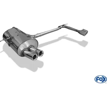 Tlumič výfuku Fox Sportauspuff koncový tlumič výfuku pro použití s originálním středovým tlumičem s koncovkou 2x76 Typ 13 na obou stranách pro BMW řada 3 E46 s motorem 2.0, 2.5, 2.8 SLEVA 2%