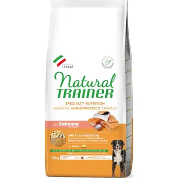 Krmivo pro psa 2x12kg Natural Trainer Sensitive No Gluten Adult Medium/Maxi - losos