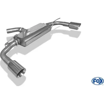 Tlumič výfuku Fox Sportauspuff koncový tlumič výfuku s koncovkou 1x100 Typ 25 na obou stranách pro Volkswagen Beetle 16 2011- s motorem 1.4, 2.0 TDI, R-Paket Coupe/Cabrio, s pevnou ZN SLEVA 2%