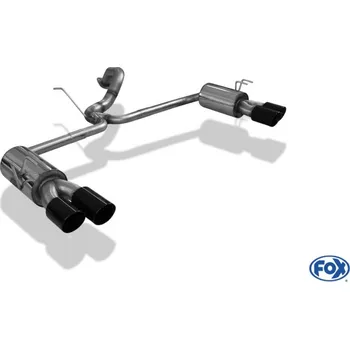 Tlumič výfuku Fox Sportauspuff koncový tlumič výfuku s koncovkou 2x90 Typ 25 černá na obou stranách pro Honda Civic IX 04/2015-03/2017 s motorem 2.0 SLEVA 2%