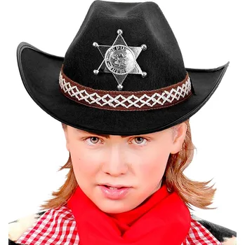Karnevalový doplněk Dětský kovbojský klobouk Šerif černý