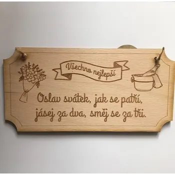 Cedulka přání k svátku 20 x 10 cm