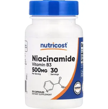 Fitness strava Nutricost Vitamin B3 Niacinamide 500 mg 30 kapslí