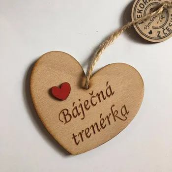 Dřevěné srdce s věnováním Báječná trenérka 7 cm