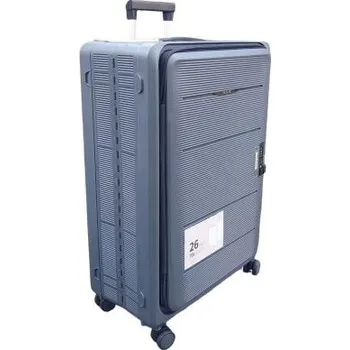 Skládací odlehčený cestovní kufr - vel. L, TSA, popruh - šedý