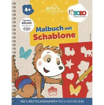 První čtění Bobo Siebenschläfer Malbuch mit Schablone. Zeichnen und Malen für Kinder ab 4 Jahren - Pen2nature