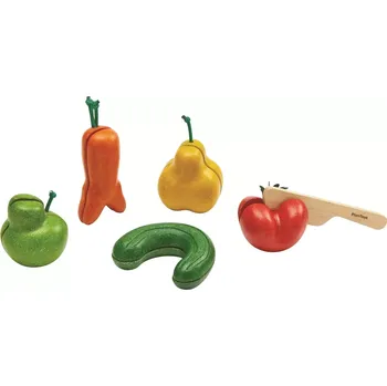 Dřevěná hračka PlanToys Křivé ovoce a zelenina